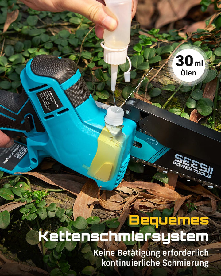 Mini Kettensäge Akku 6 Zoll bürstenlos 1000W mit 2x4Ah Akku - Bild 5