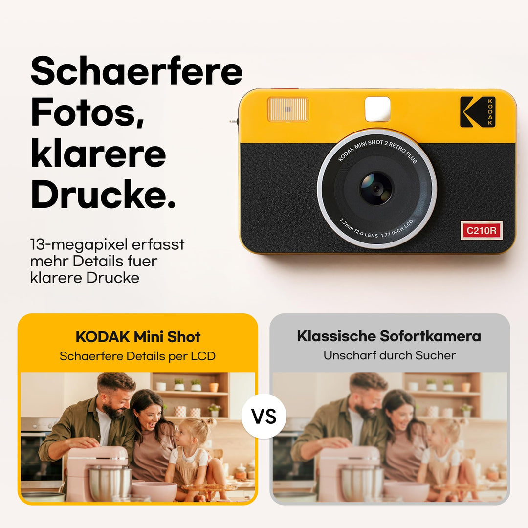 Sofortbildkamera 2-in-1 mit Fotodrucker 4PASS Bluetooth 38 Blatt Gelb - Bild 7