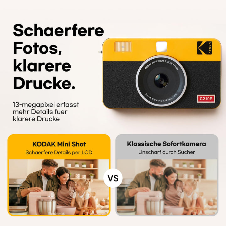 Sofortbildkamera 2-in-1 mit Fotodrucker 4PASS Bluetooth 38 Blatt Gelb - Bild 7