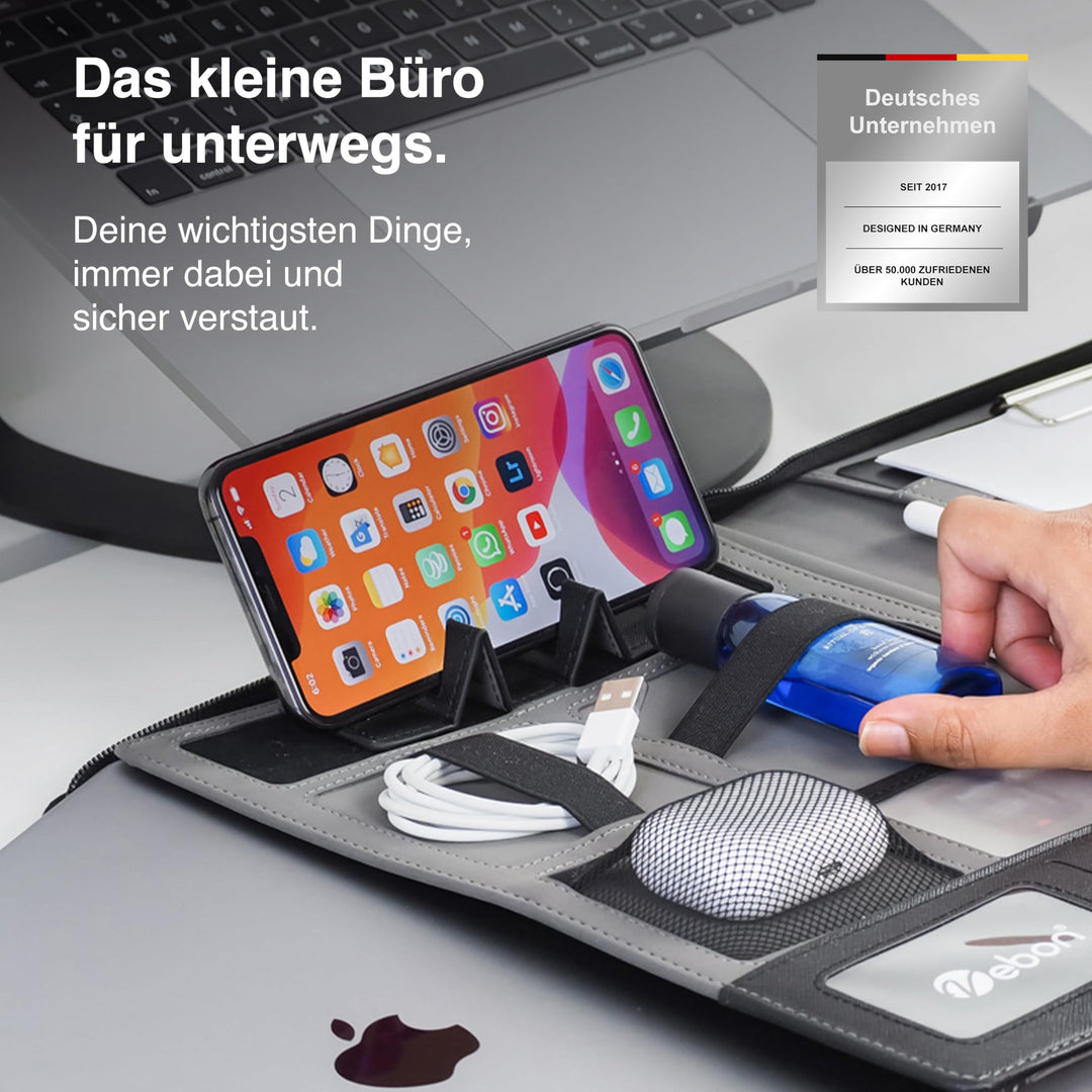 Schreibmappe A4 Kunstleder mit Laptopfach 13 Zoll und Reissverschluss - Bild 2