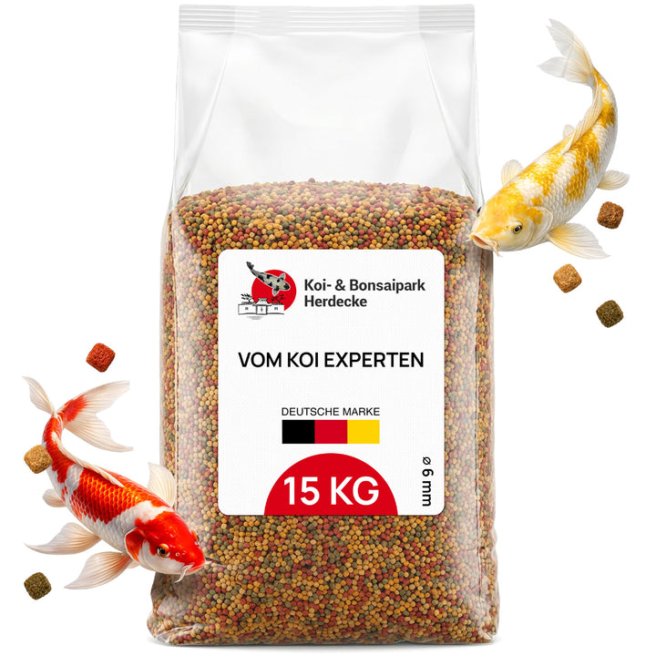 Koifutter Mix schwimmende Pellets 6mm 15kg für Gartenteich