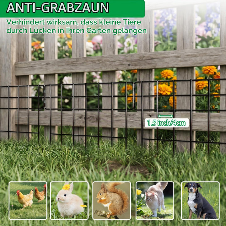 Metall-Gartenzaun Schwarz 25 Paneele 8,2 m Tierbarriere - Bild 6