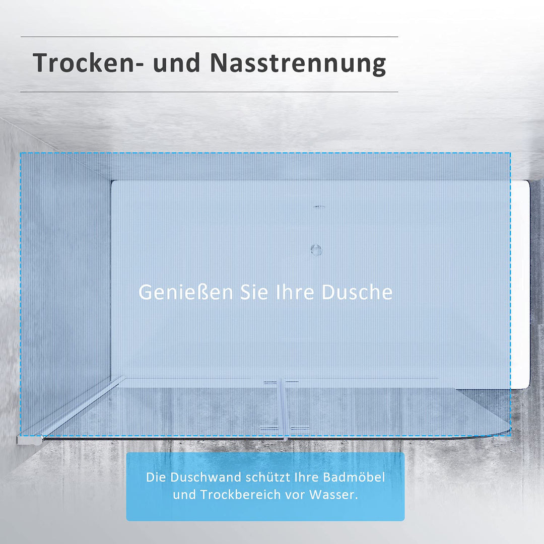 Badewannen-Duschwand 2-teilig faltbar 120x140 cm Nano-Glas 6 mm - Bild 9