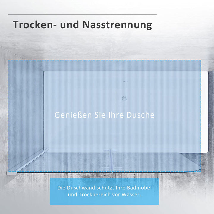 Badewannen-Duschwand 2-teilig faltbar 120x140 cm Nano-Glas 6 mm - Bild 9