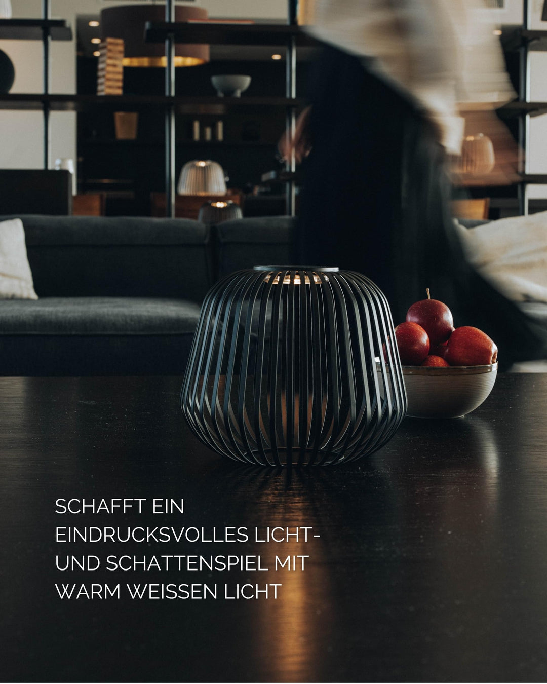 Solarlaterne Eisen kabellos 3-stufig dimmbar USB-C Outdoor - Bild 3