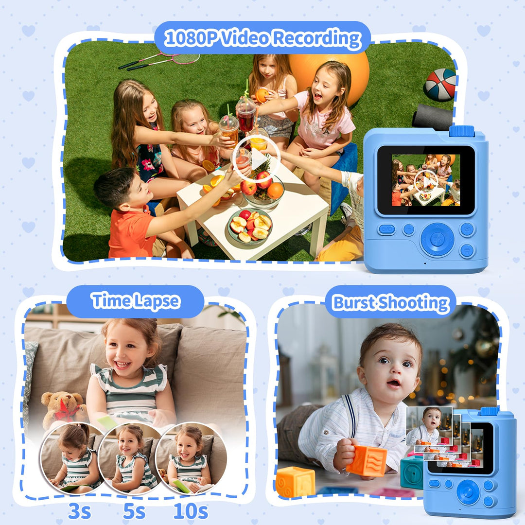 Sofortbildkamera Kinder mit Drucker 1080P IPS 32GB Karte - Bild 3