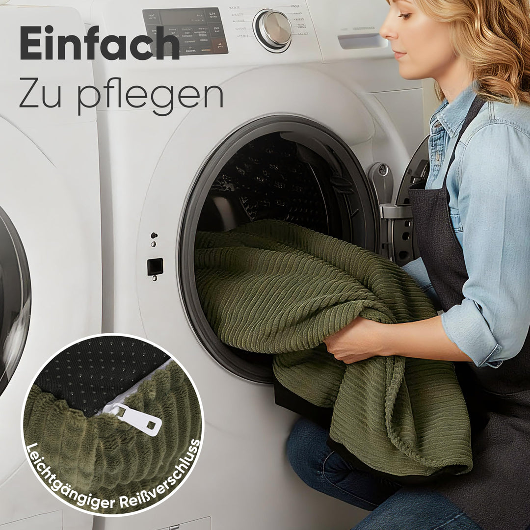 Katzensofa Cord waschbar mit Armlehnen 72x52x22 cm Grün - Bild 7