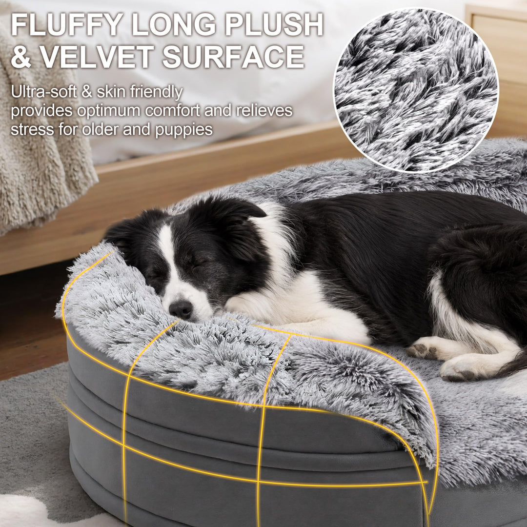 Orthopädisches Hundebett XL Halbrrund Eierkarton-Schaum für grosse Hunde - Bild 6