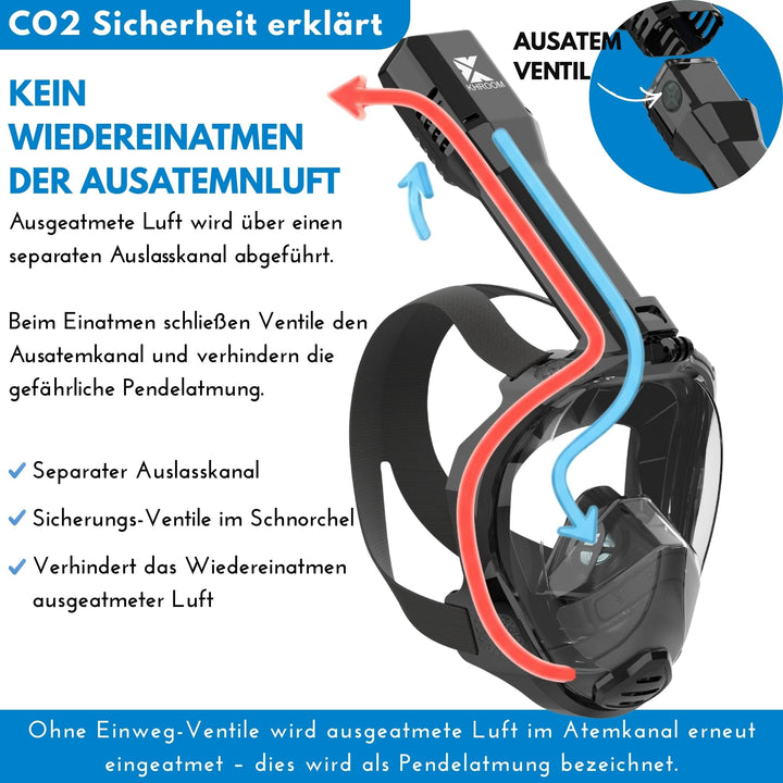 Schnorchelmaske Vollgesicht Erwachsene Anti-Beschlag mit Action-Cam-Halterung - Bild 2
