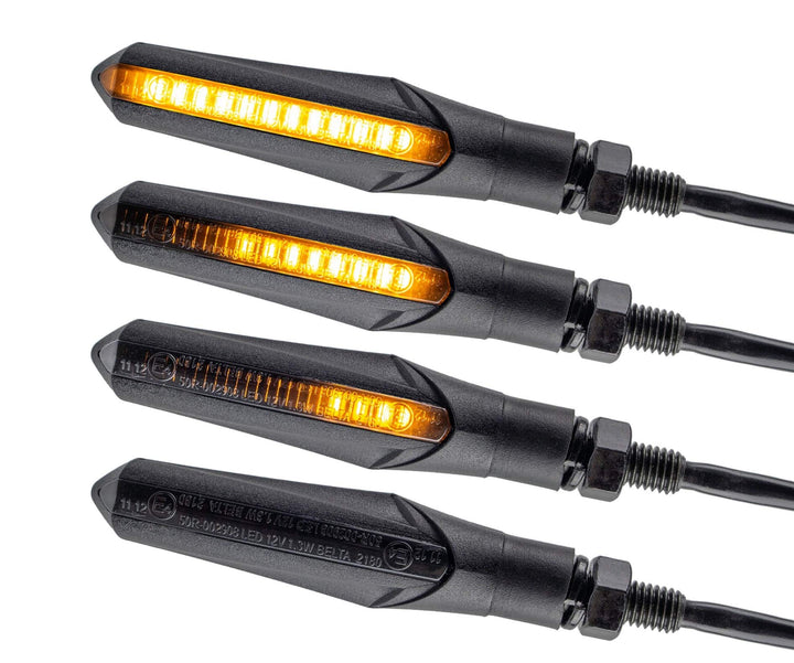 Motorrad-Blinker LED Laufeffekt Sequential Schwarz IP67 4er-Set