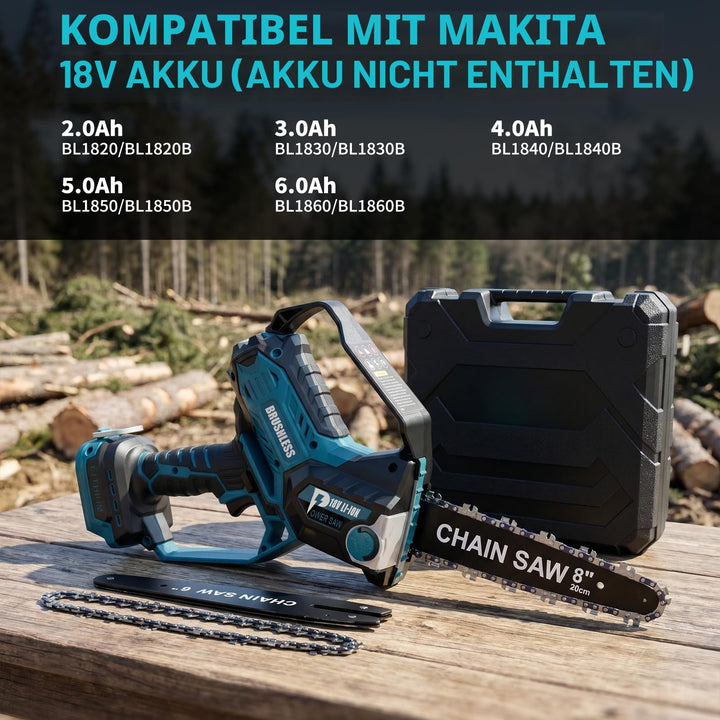 Akku-Kettensäge 2-in-1 bürstenlos 6+8 Zoll für Makita 18V - Bild 7