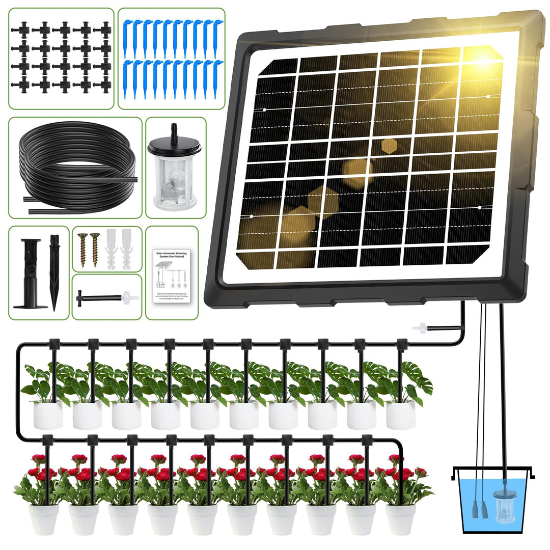 Solar Bewässerungssystem Automatisch für 20 Topfpflanzen 20m Schlauch