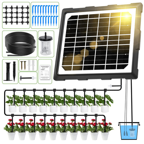 Solar Bewässerungssystem Automatisch für 20 Topfpflanzen 20m Schlauch