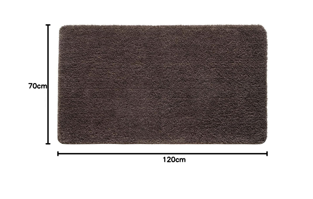 Badematte rutschfest Mikrofaser Braun 70x120 cm waschbar - Bild 2