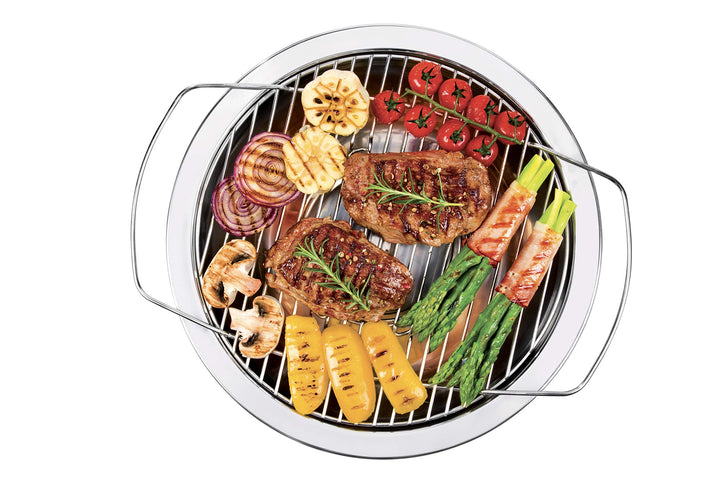Holzkohlegrill tragbar mit Turbo-Lüfter, rauchfrei, Edelstahlrost - Bild 5
