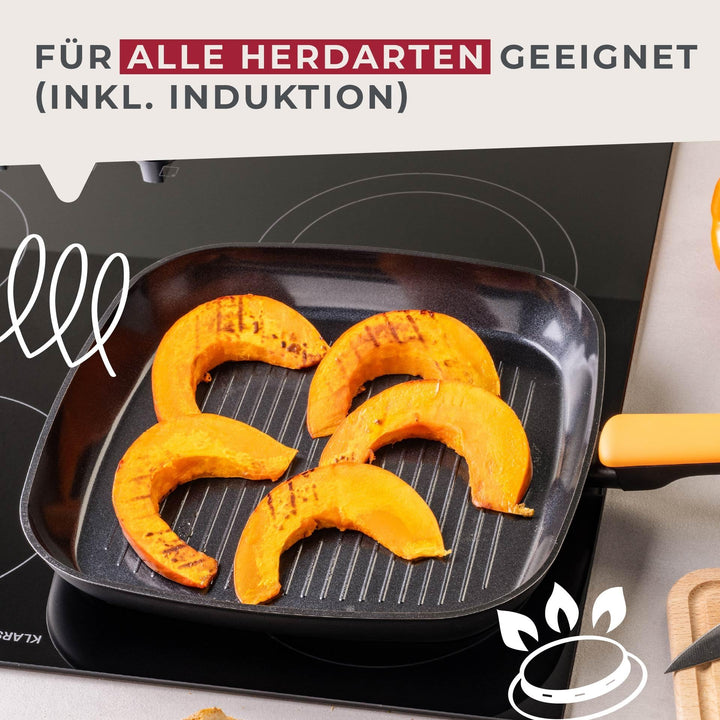 Grillpfanne Aluminium Ø 28 cm Keramikbeschichtung PFAS-frei Orange - Bild 5