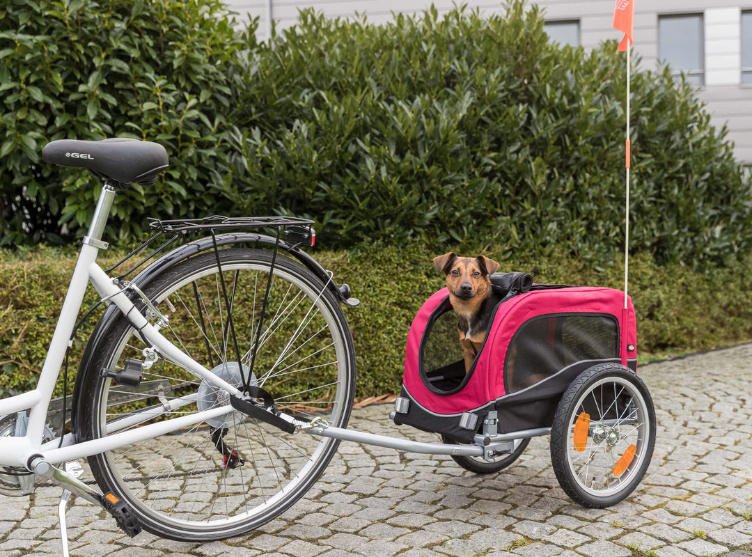 Hunde-Fahrradanhänger faltbar schwarz/rot bis 15 kg 36x34x57 cm - Bild 2