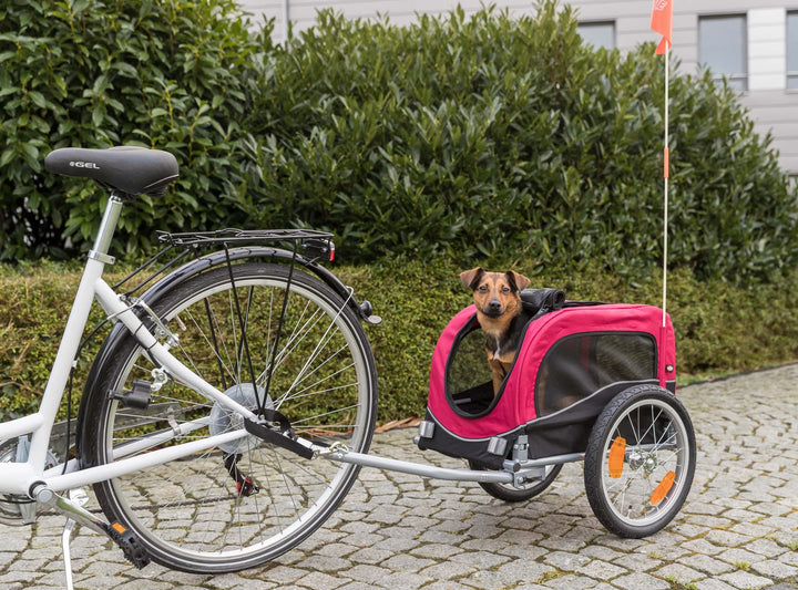 Hunde-Fahrradanhänger faltbar schwarz/rot bis 15 kg 36x34x57 cm - Bild 2