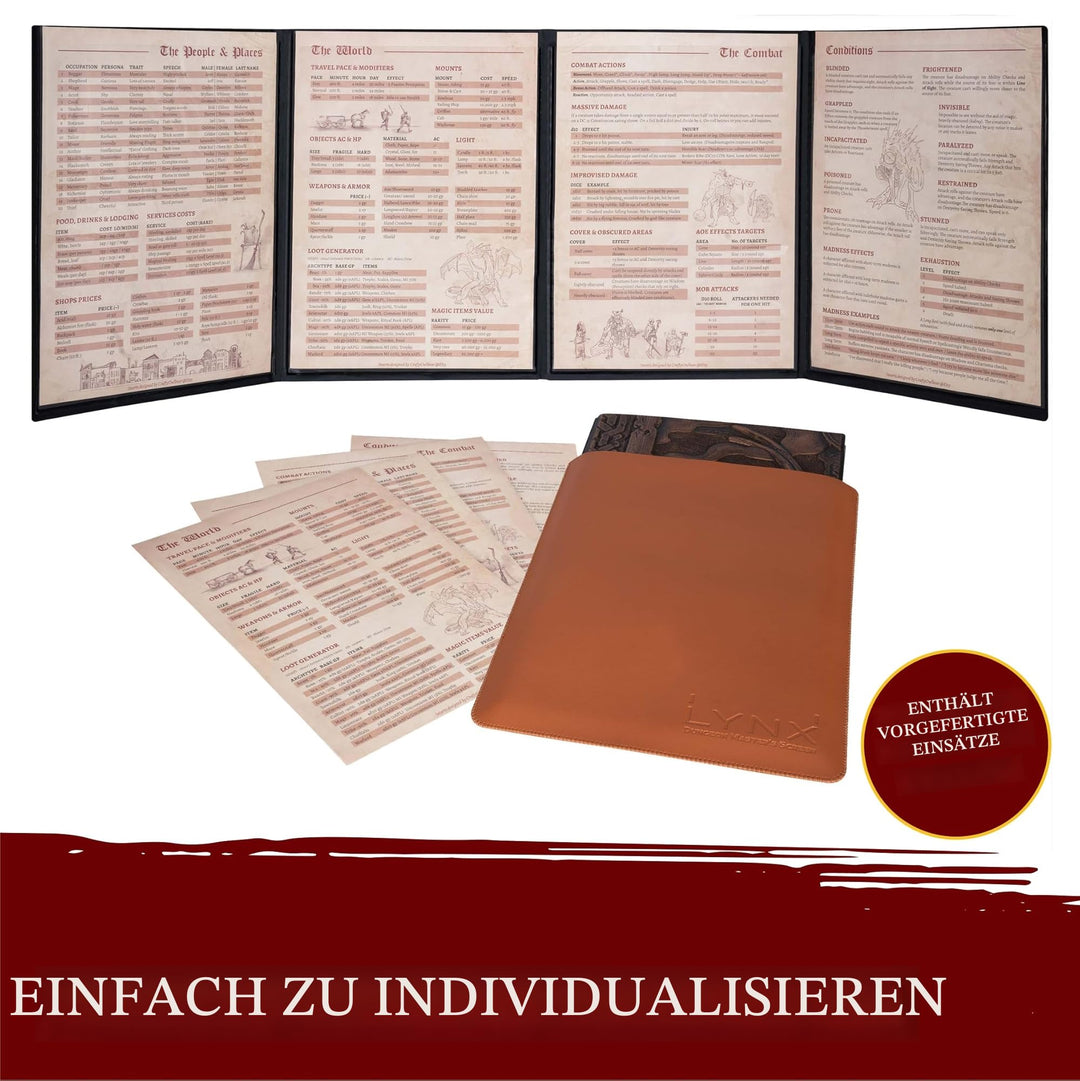 Spielleiterschirm D&amp;D 5e 3D-Kunstleder 91x30cm mit 4 Fächern - Bild 3