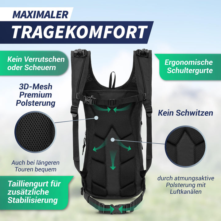 Fahrradrucksack 10+3L mit Trinkblase, Thermofach &amp; Helmnetz - Bild 7