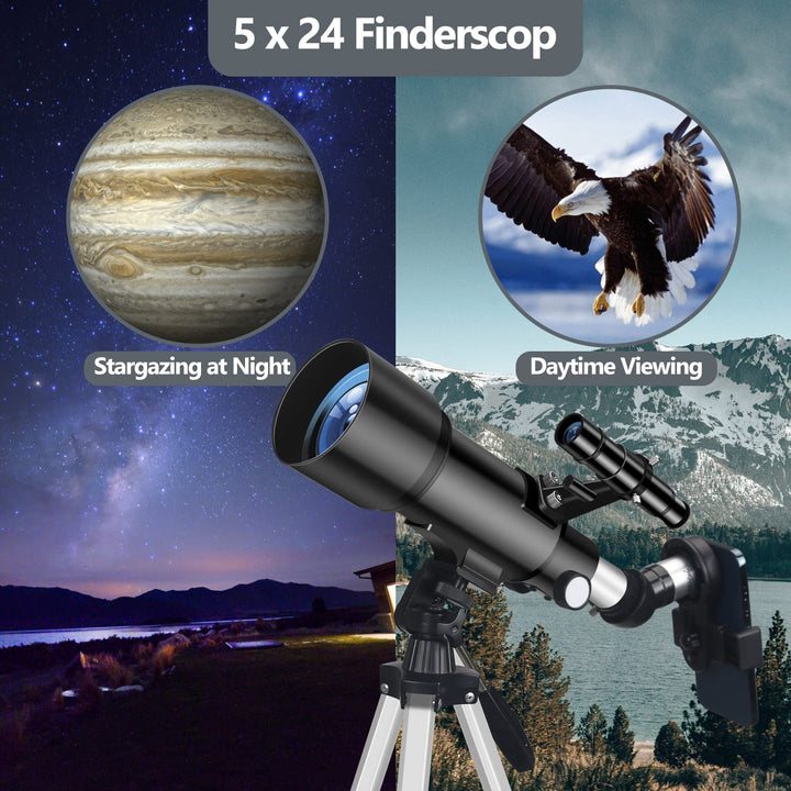 Refraktor-Teleskop 70mm Apertur 400mm für Einsteiger mit Stativ - Bild 4