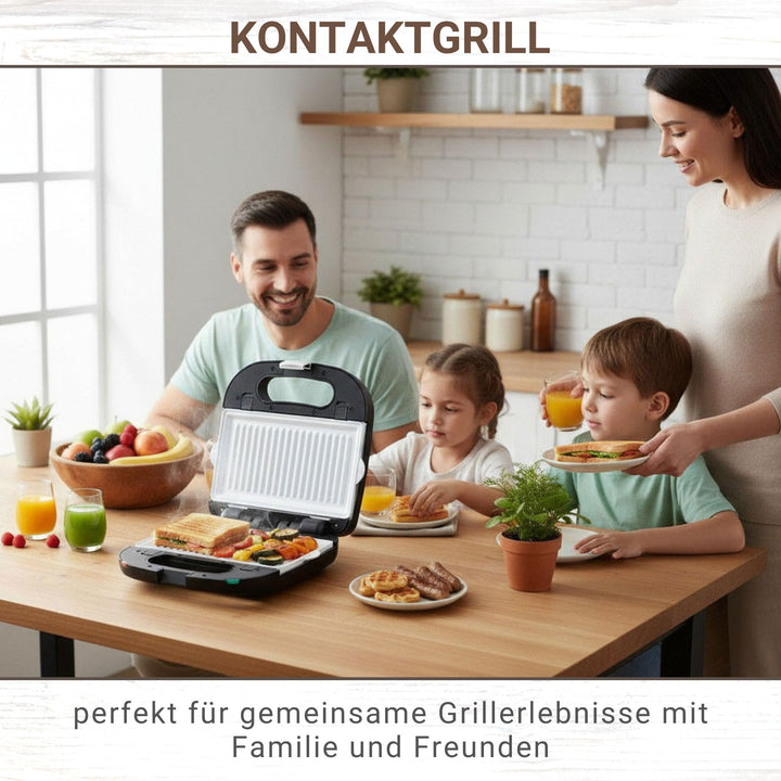 Kontaktgrill Elektrogrill mit Keramikbeschichtung 1500W Multimaker - Bild 2