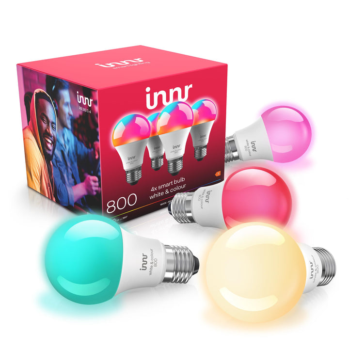 Smart LED Lampe E27 RGBW 16 Mio. Farben Zigbee 4er-Pack