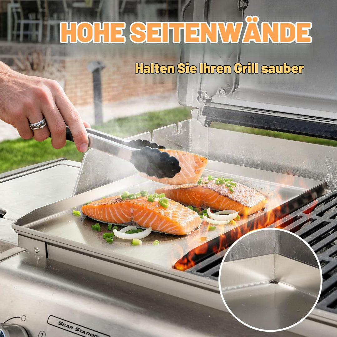 Grillplatte Plancha Edelstahl 44x30 cm für Weber Spirit &amp; Genesis - Bild 4