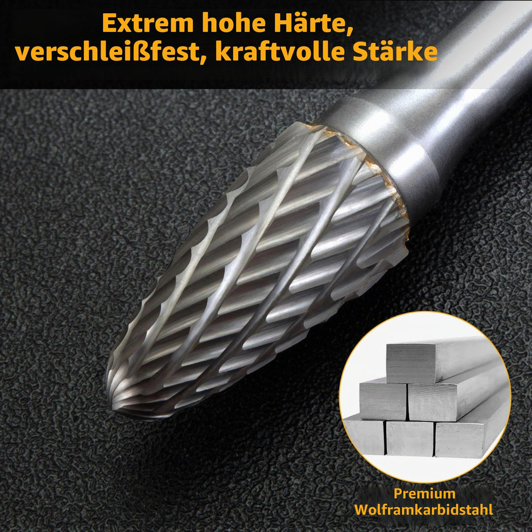 Hartmetall Frässtifte Set 10-tlg. 6mm Schaft Doppelschnitt - Bild 4