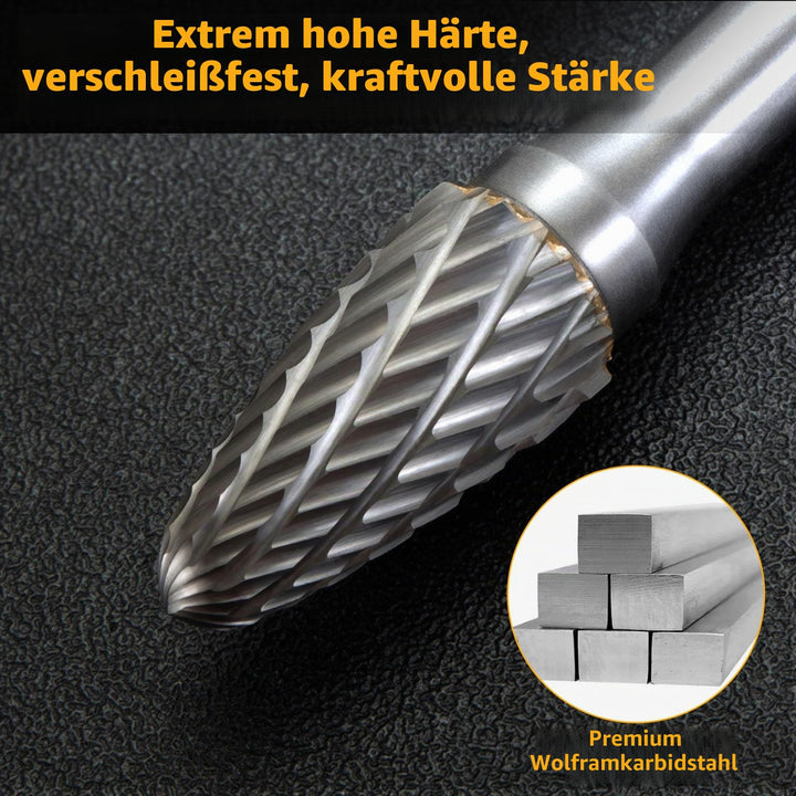 Hartmetall Frässtifte Set 10-tlg. 6mm Schaft Doppelschnitt - Bild 4