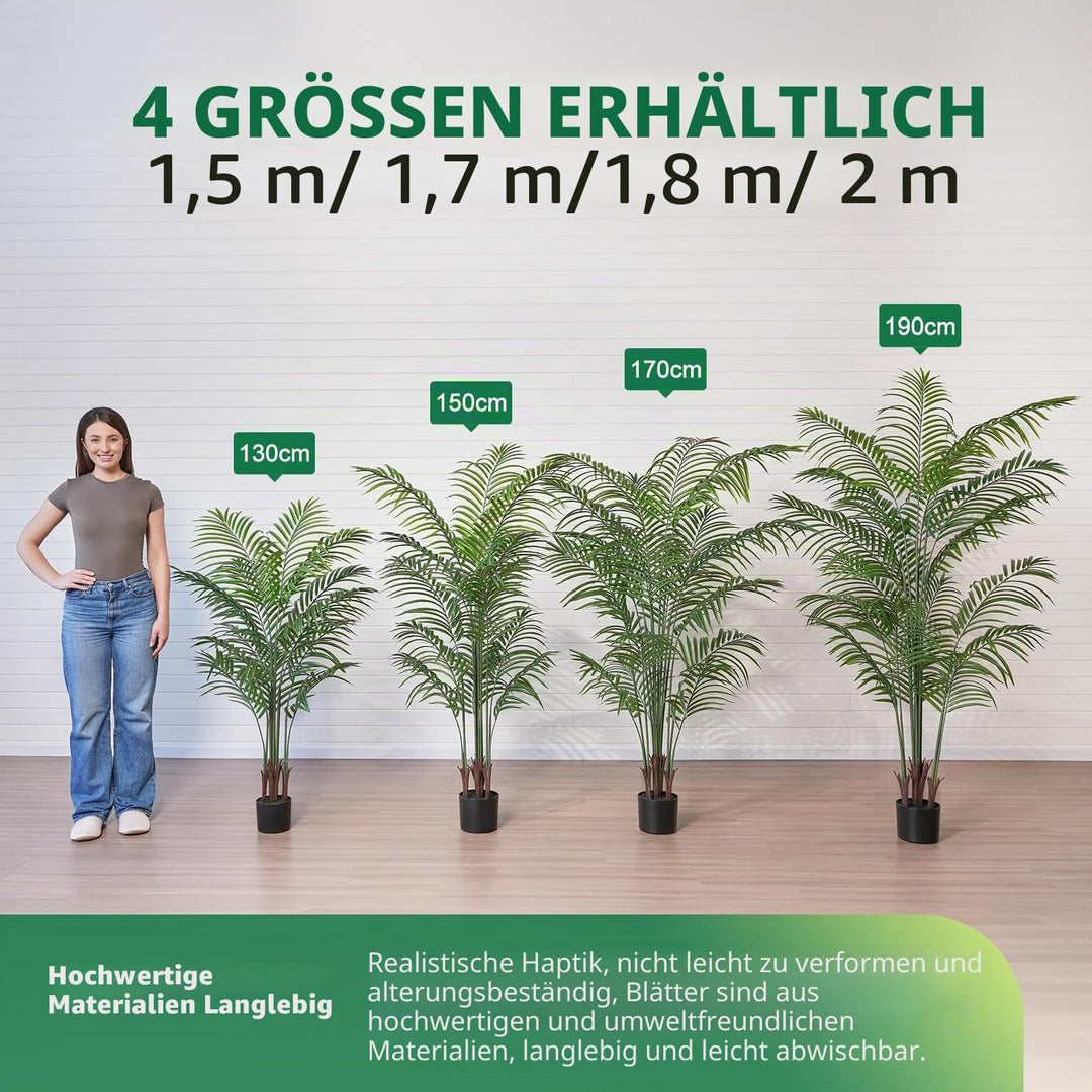 Kunstpalme 150 cm im Topf mit Zementfuss formbar - Bild 7