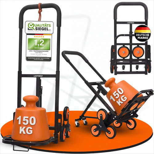 Sackkarre klappbar Treppensteiger 2-in-1 Stahl 150 kg Traglast