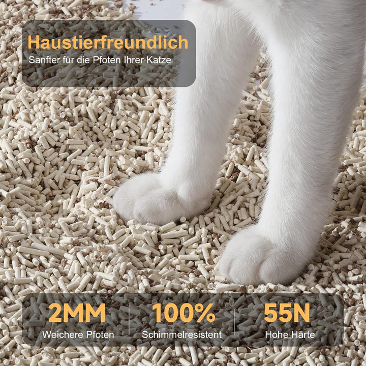 Tofu Katzenstreu Apfelholz-Mix staubfrei 10,8 kg 4er Pack - Bild 8