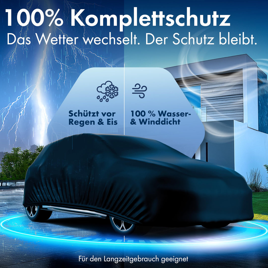 Autoplane Vollgarage wasserdicht PEVA Vlies Ganzjahresschutz schwarz - Bild 3