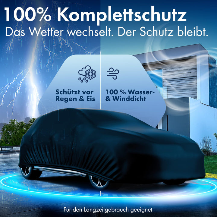 Autoplane Vollgarage wasserdicht PEVA Vlies Ganzjahresschutz schwarz - Bild 3