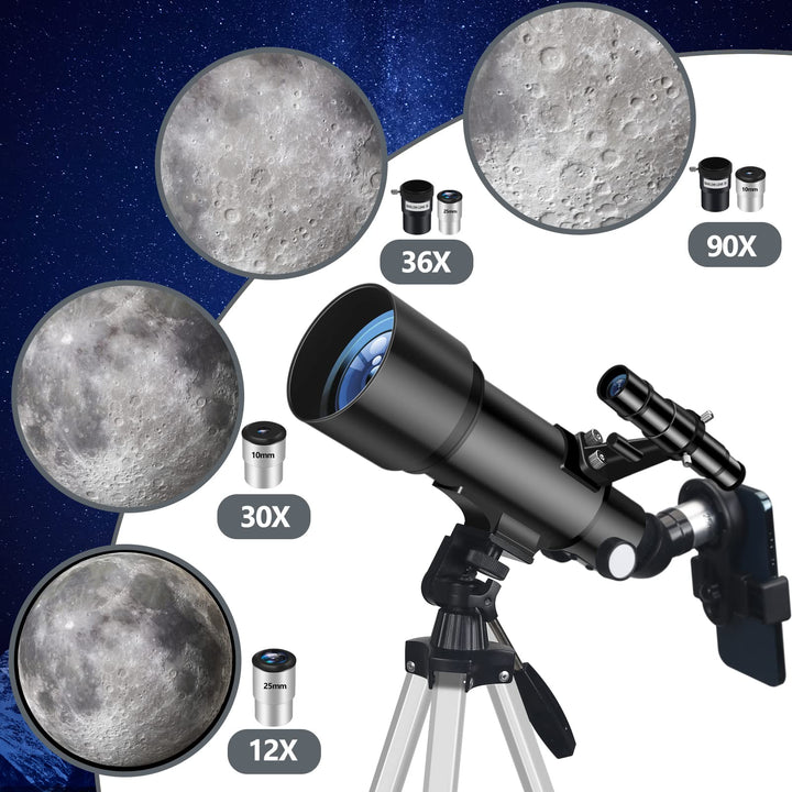 Refraktor-Teleskop 70mm Apertur 400mm für Einsteiger mit Stativ - Bild 3