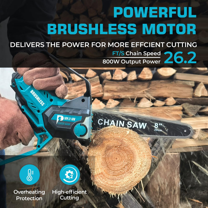 Akku-Kettensäge 2-in-1 bürstenlos 6+8 Zoll für Makita 18V - Bild 2