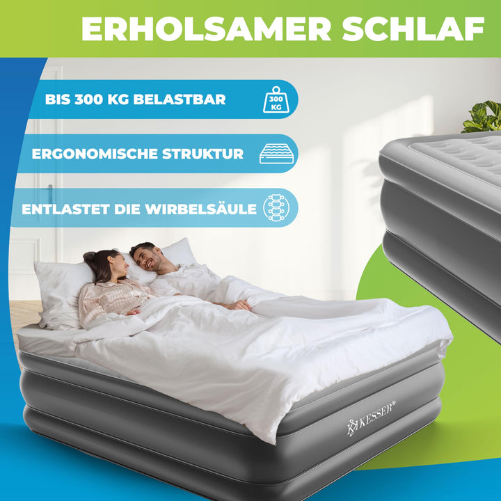 Luftbett selbstaufblasend für 2 Personen mit Pumpe 203x153x51 cm - Bild 2