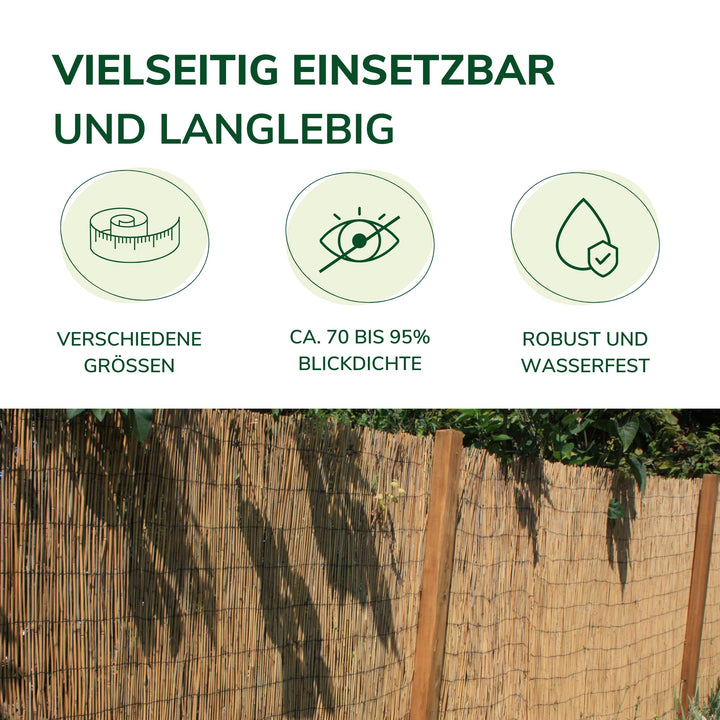 Schilfrohrmatte Sichtschutz Natur 1x6m für Balkon und Garten - Bild 4