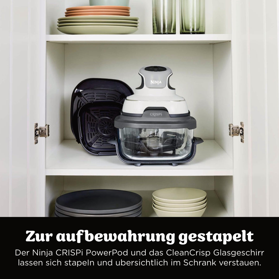 Heissluftfritteuse tragbar 3,8 l + 1,4 l Glas mit Tasche