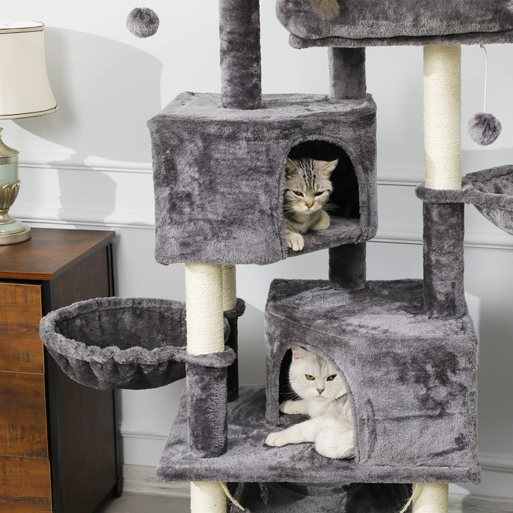 Kratzbaum 153 cm mit 2 Höhlen und Plattformen für grosse Katzen - Bild 3