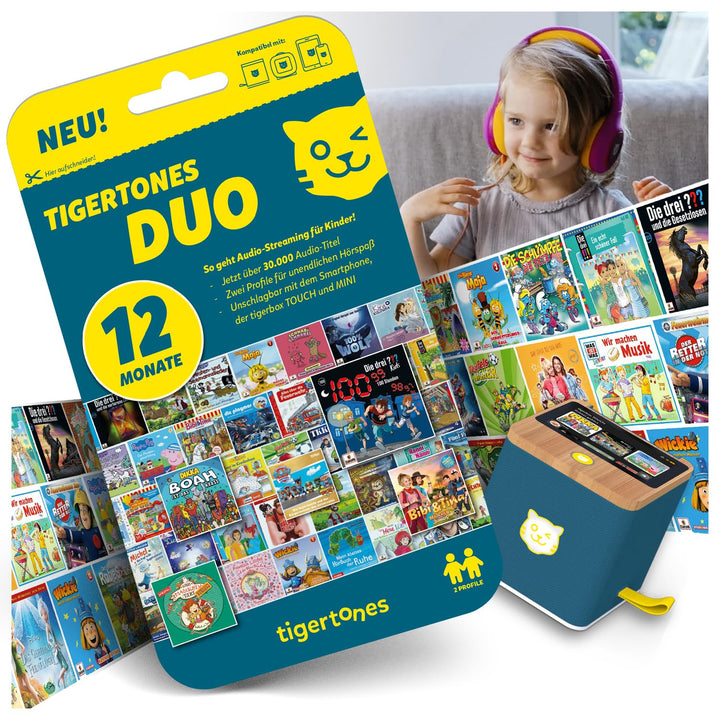 Kinder-Streaming Zugang tigertones Duo 12 Monate 2 Profile