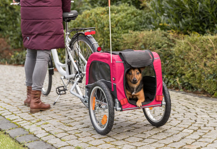 Hunde-Fahrradanhänger faltbar schwarz/rot bis 15 kg 36x34x57 cm - Bild 4