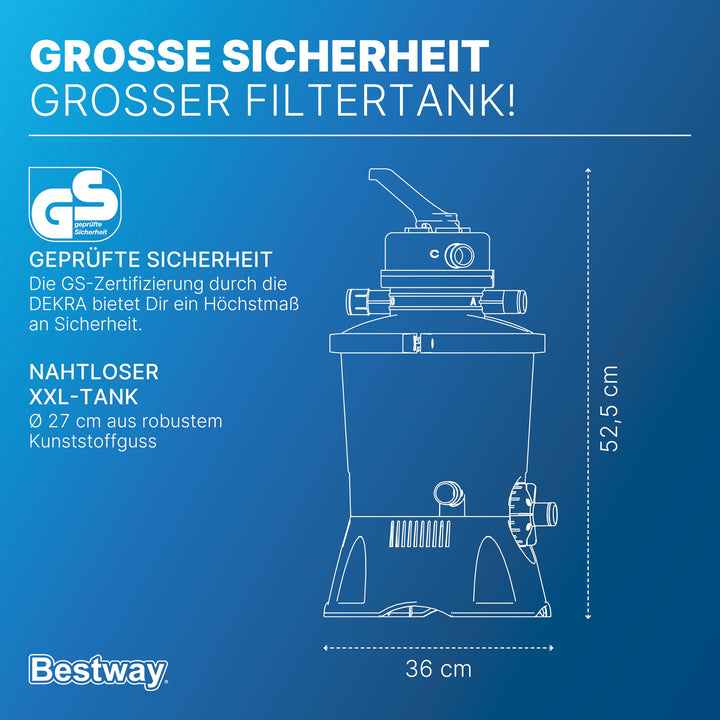 Sandfilteranlage 3.028 l/h 85 W fuer Pools bis 16.600 Liter - Bild 3