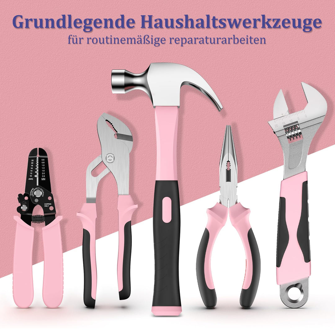 Werkzeugkoffer gefüllt 281-teilig mit Steckschlüssel und Zangen Rosa - Bild 3