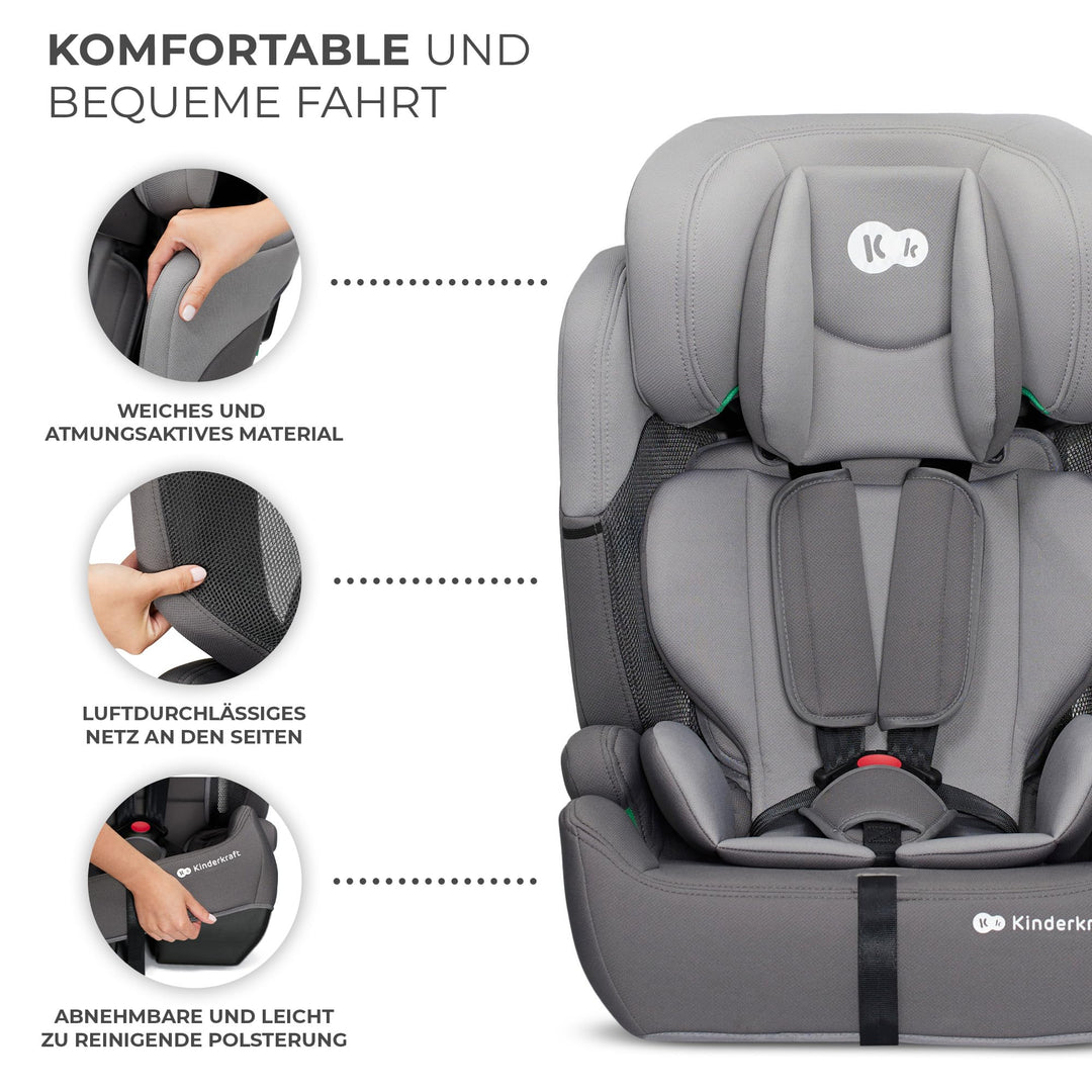 Kindersitz i-Size 76-150 cm mit 5-Punkt-Gurt, grau, 15 Mon.–12 J. - Bild 8