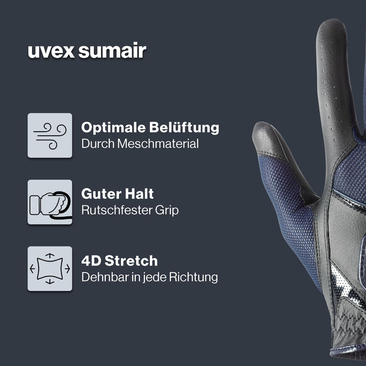 Reithandschuhe Kurzschnitt PU-Mesh touchscreenfähig Grösse 6 - Bild 2