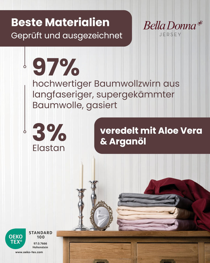Spannbettlaken Jersey Baumwolle 97% kein Pilling OEKO-TEX Rot - Bild 3