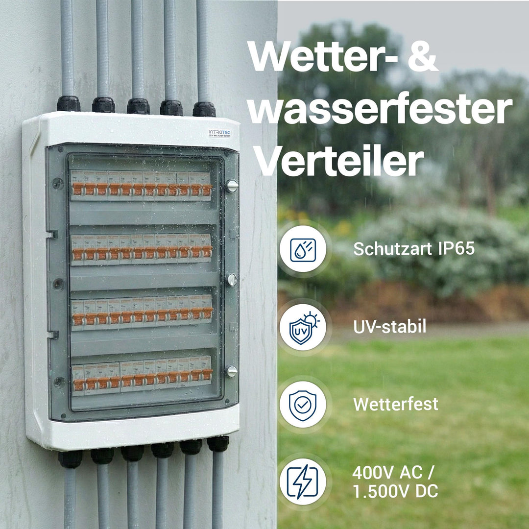Aufputz-Verteilerkasten IP65 4-reihig 48 Module für Aussen &amp; Feuchtraum - Bild 5