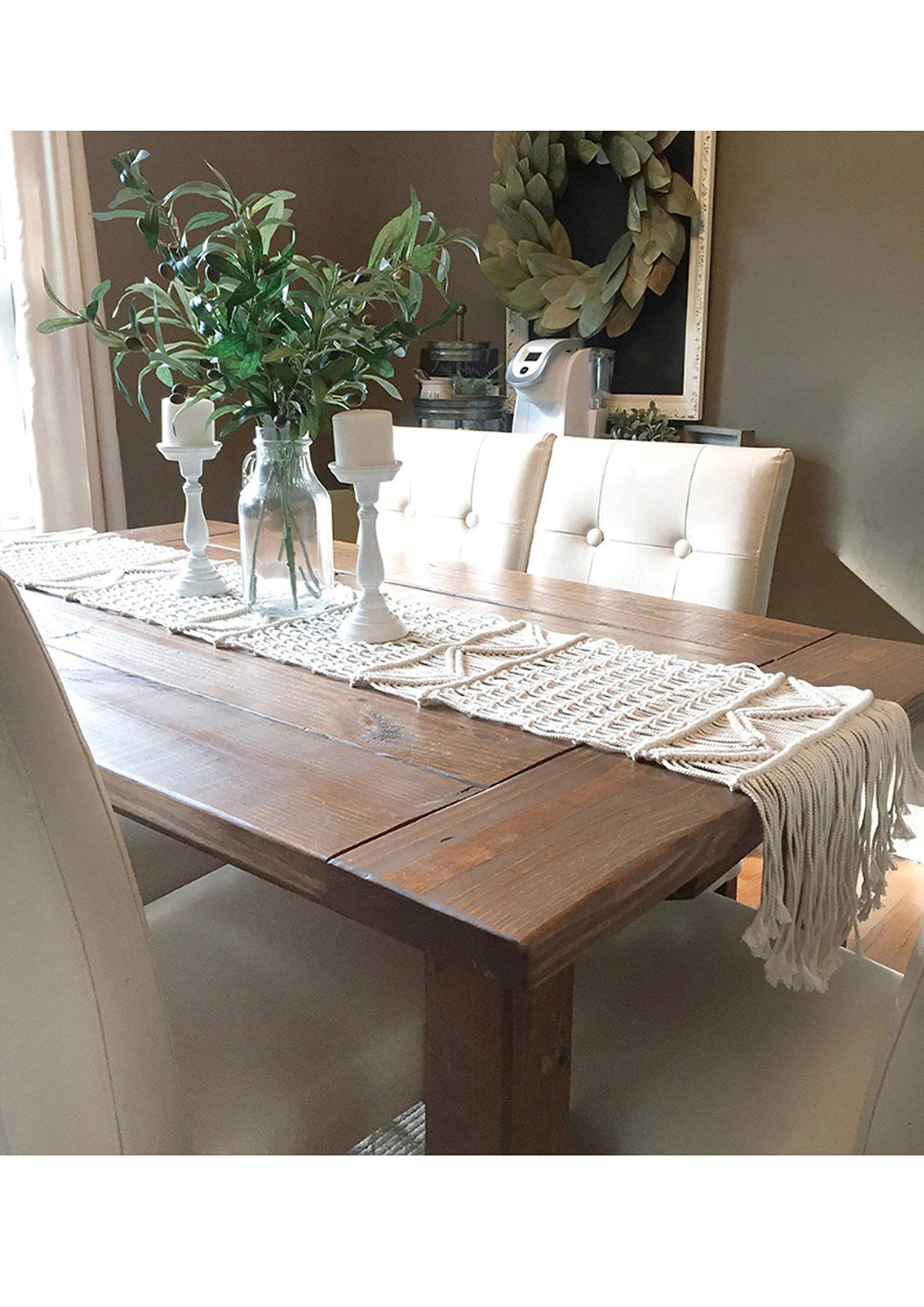 Makramee Tischläufer Baumwolle handgewebt Boho 35x180 cm - Bild 3